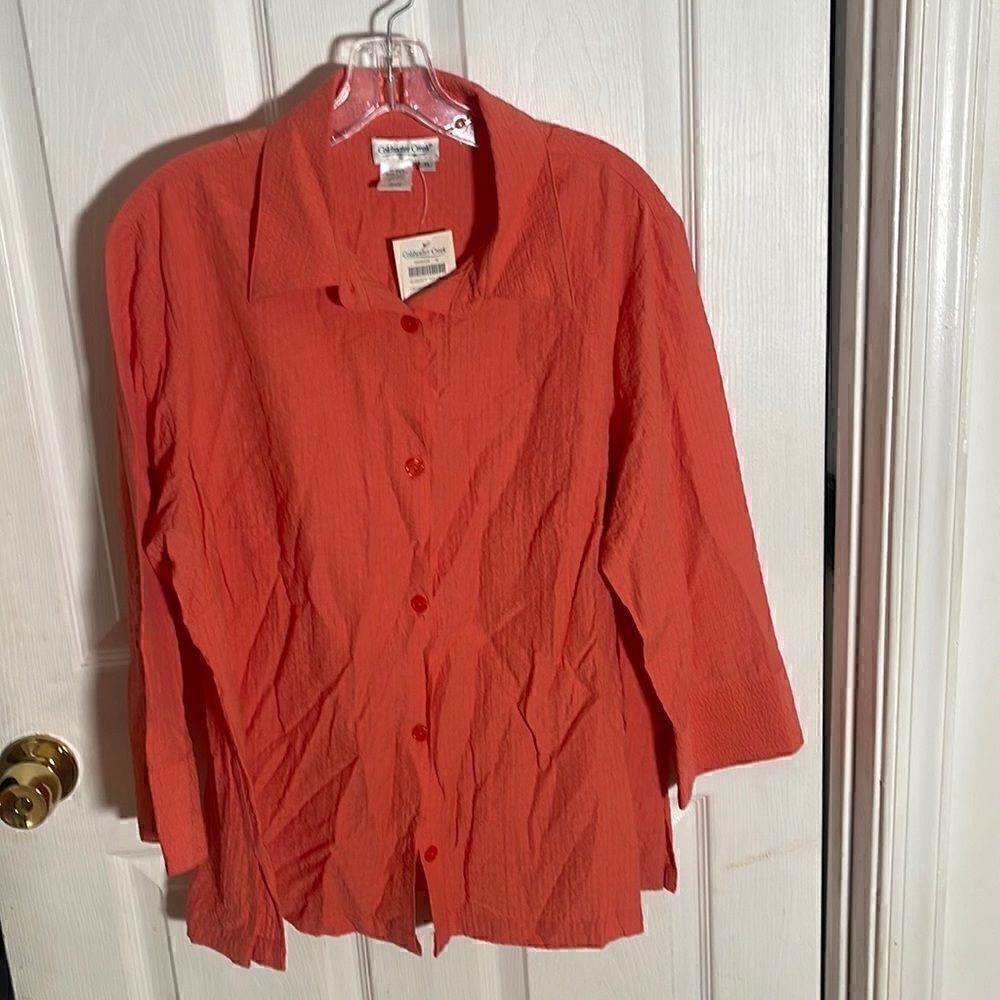 Coldwater Creek 3/4 length Long-sleeve Crinkled Shirt
